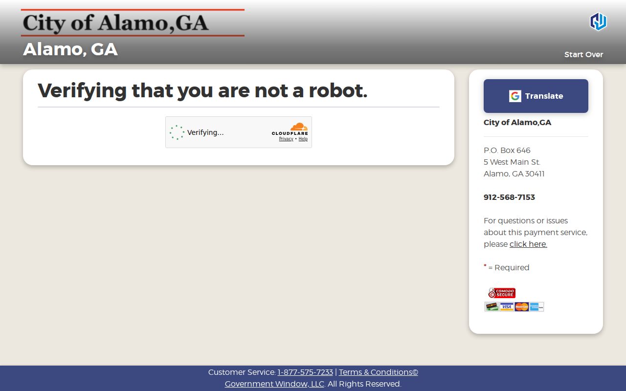 Vendor traffic ticket landing path linked by Alamo for Wheeler County court payments
